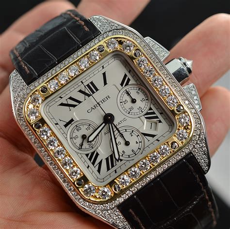 cartier gold watches for men|cartier gold watch with diamonds.